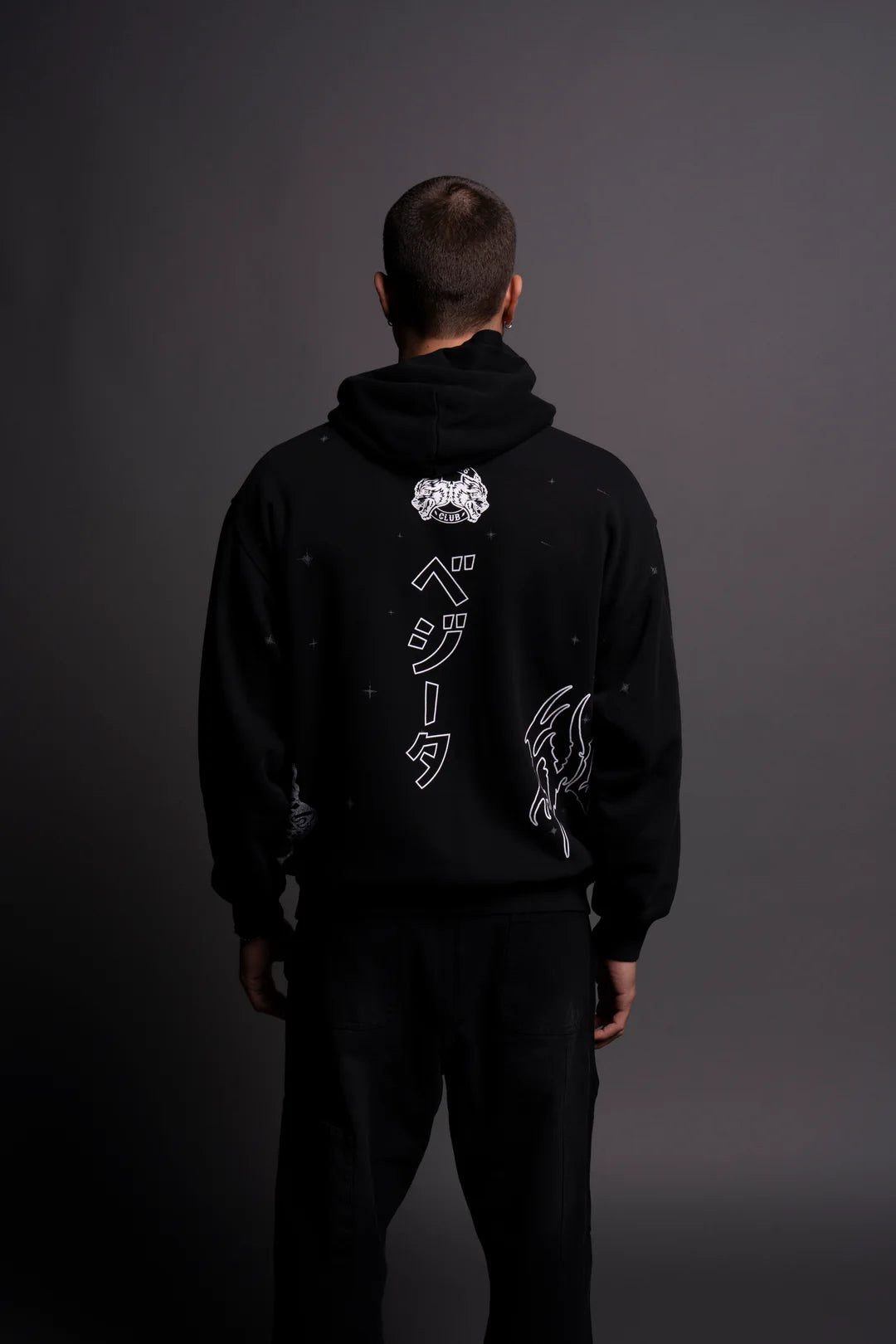 VEGETA ENERGY "PIERCE" HOODIE IN BLACK