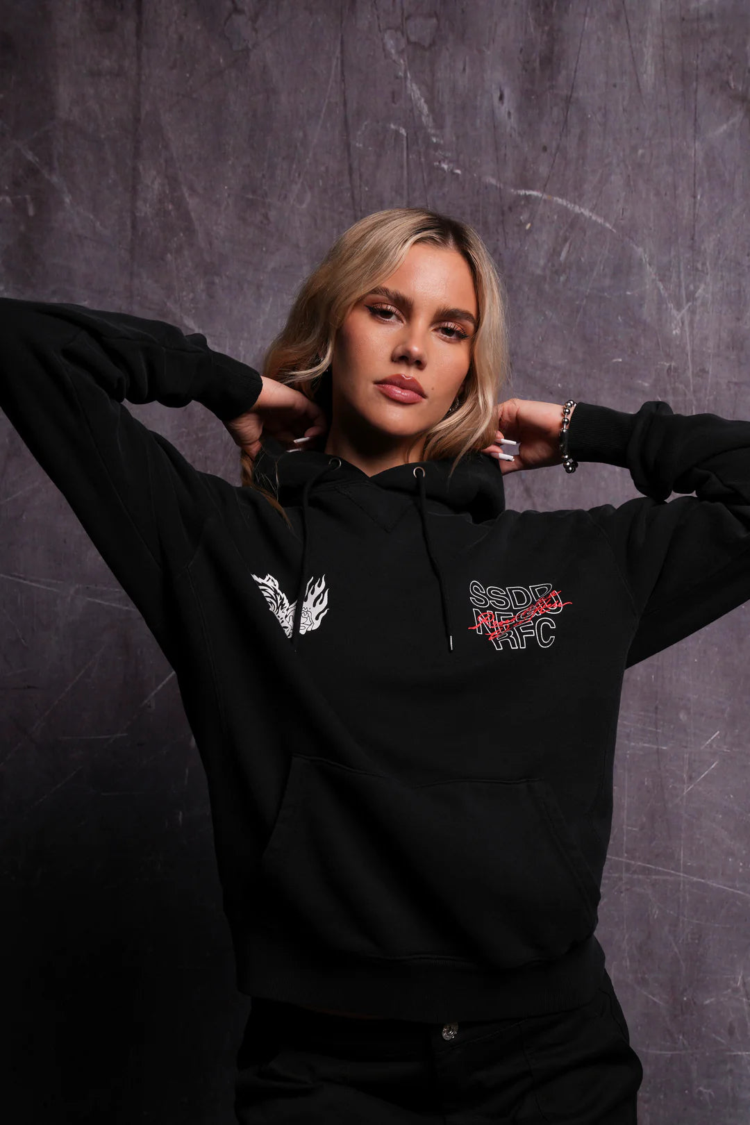 MORI BLOOM "WYOMING" UNISEX HOODIE IN BLACK