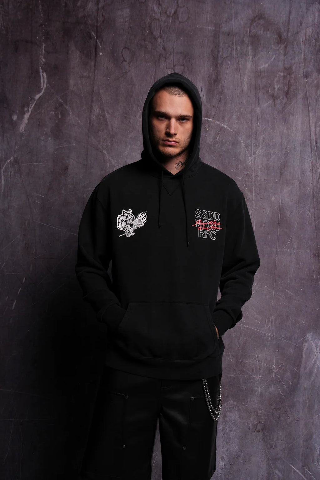 MORI BLOOM "WYOMING" UNISEX HOODIE IN BLACK