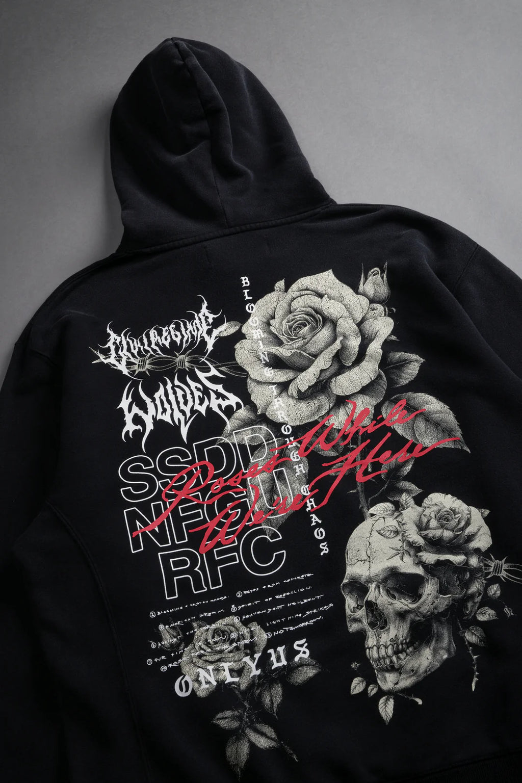 MORI BLOOM "WYOMING" UNISEX HOODIE IN BLACK