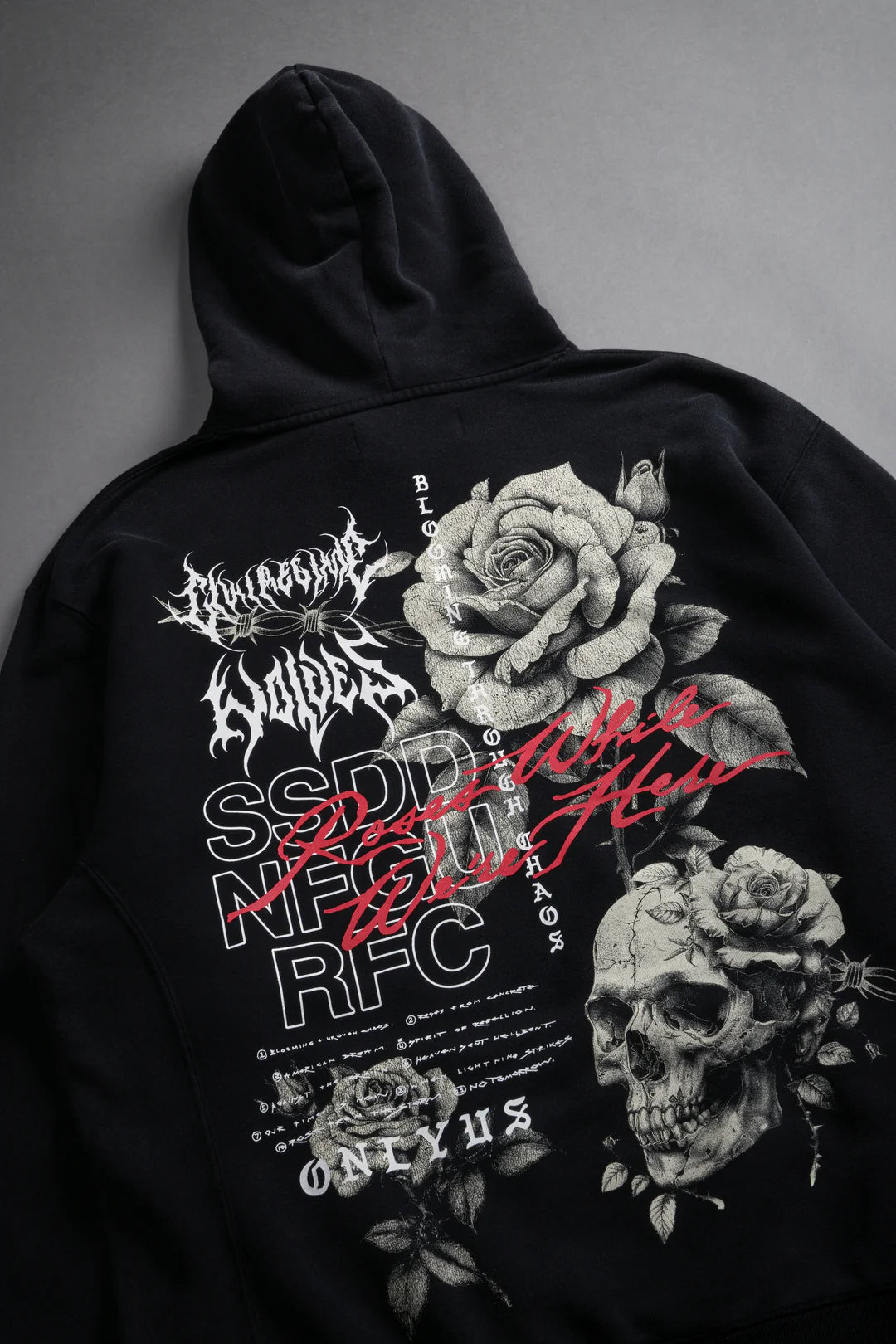 MORI BLOOM "WYOMING" UNISEX HOODIE IN BLACK