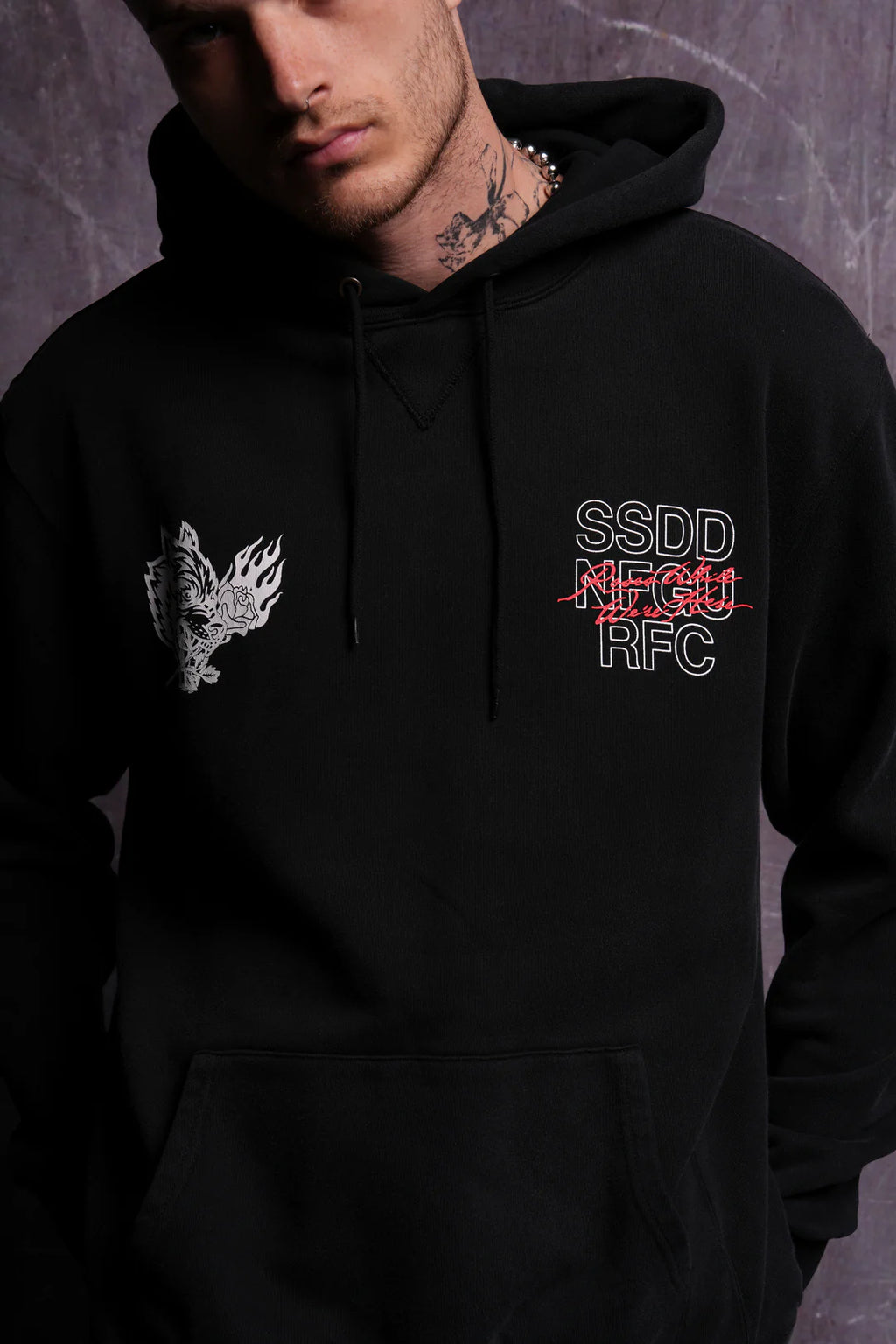 MORI BLOOM "WYOMING" UNISEX HOODIE IN BLACK