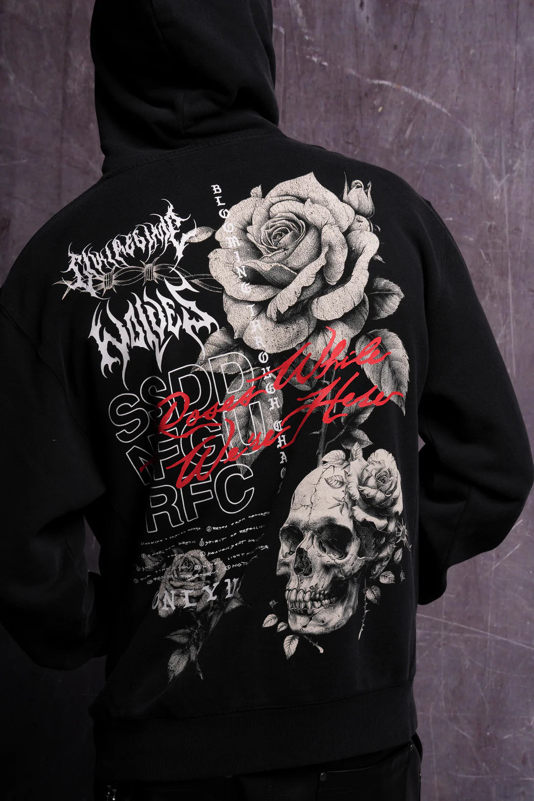 MORI BLOOM "WYOMING" UNISEX HOODIE IN BLACK