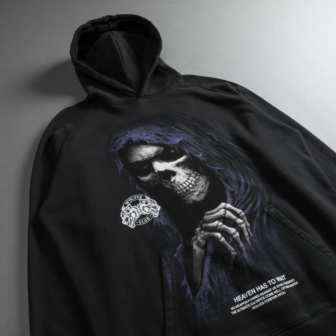 REAPER V2 “VINTAGE RAGLAN” HOODIE IN CHARCOAL