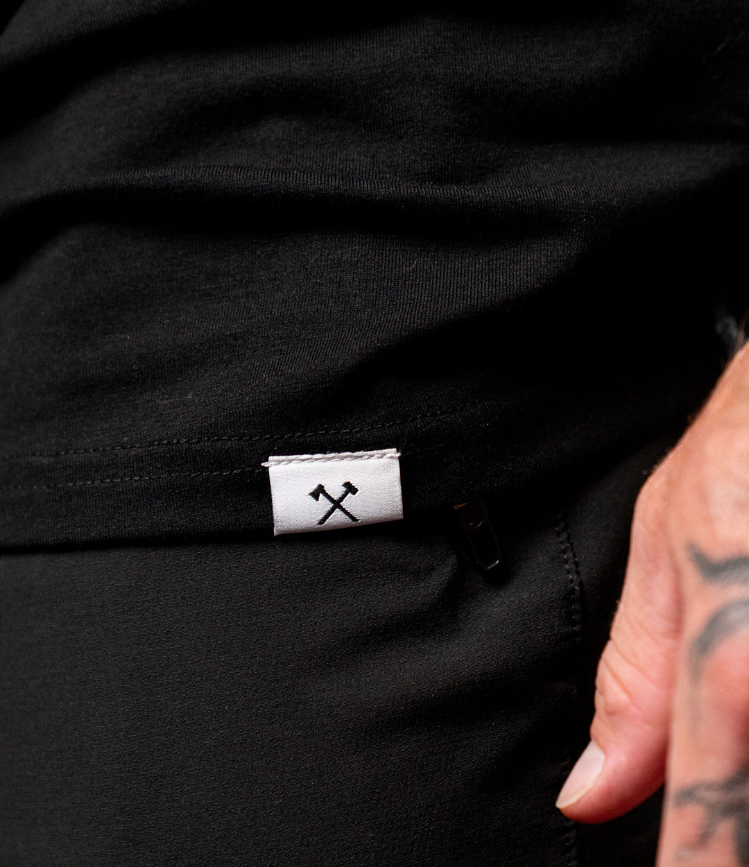 AXE & SLEDGE LOGO TEE WHITE ON BLACK