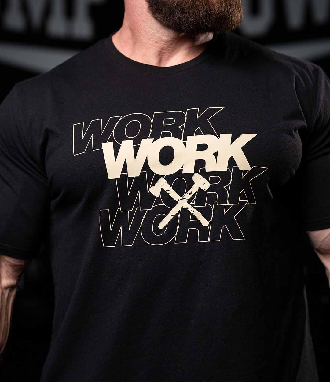 WORK ON REPEAT TEE IN BLACK