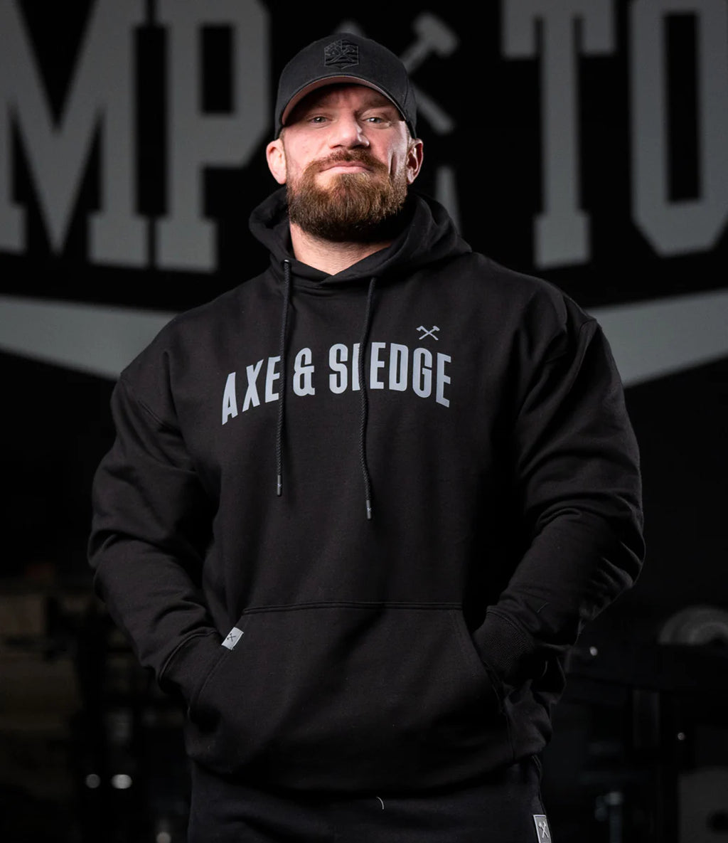 BANNER HOODIE IN BLACK