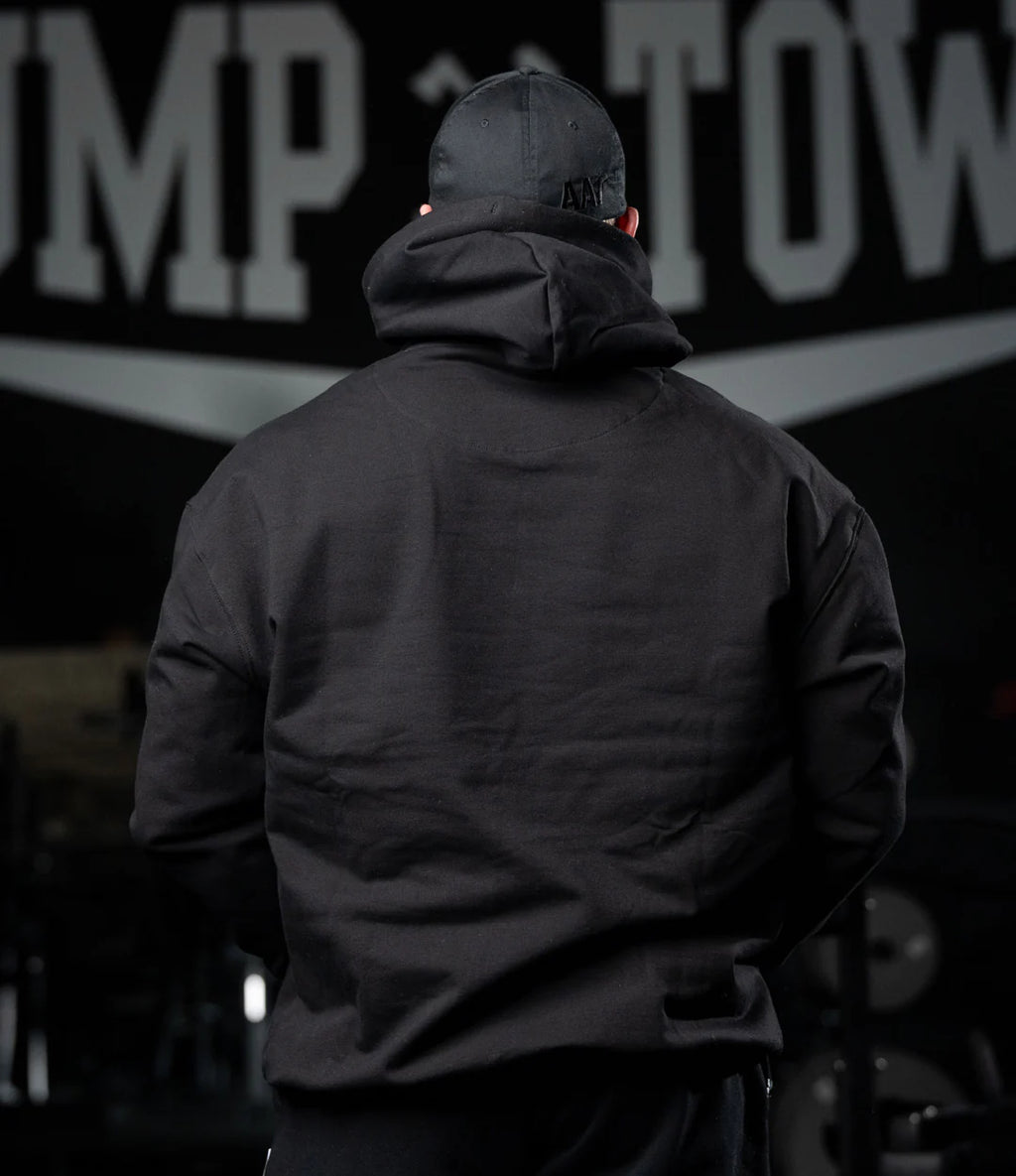 BANNER HOODIE IN BLACK