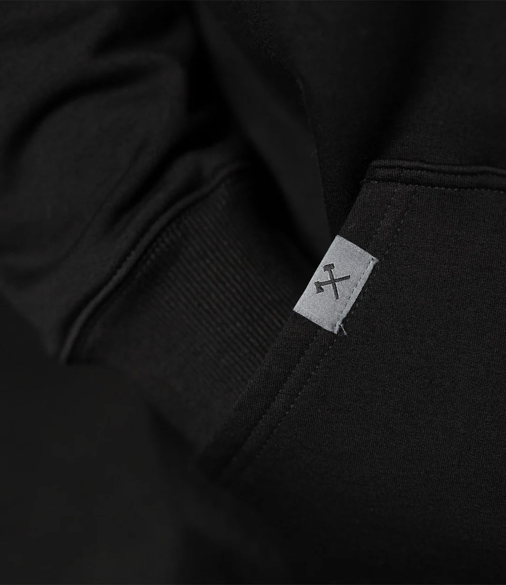 BANNER HOODIE IN BLACK