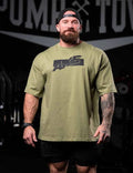 OVERSIZED AXE OFFSET DROP SHOULDER IN OLIVO