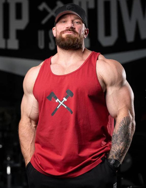 AXE STACK TANK TOP IN RED
