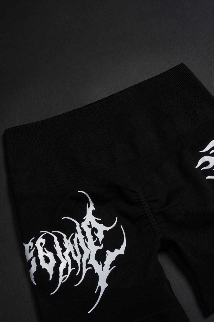 SIGILISM ROSES KELLY SEAMLESS SHORTS IN BLACK