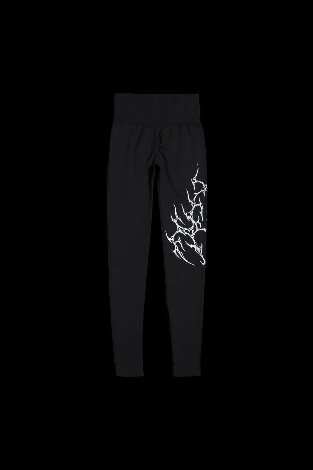 MIDNIGHT VEINS KELLY SEAMLESS SCRUNCH LEGGINGS IN BLACK