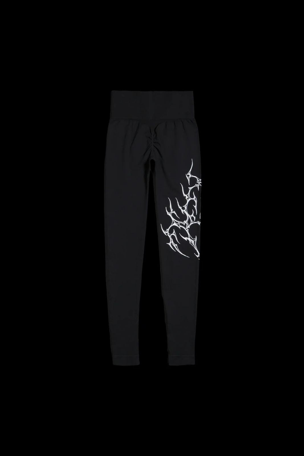 MIDNIGHT VEINS KELLY SEAMLESS SCRUNCH LEGGINGS IN BLACK
