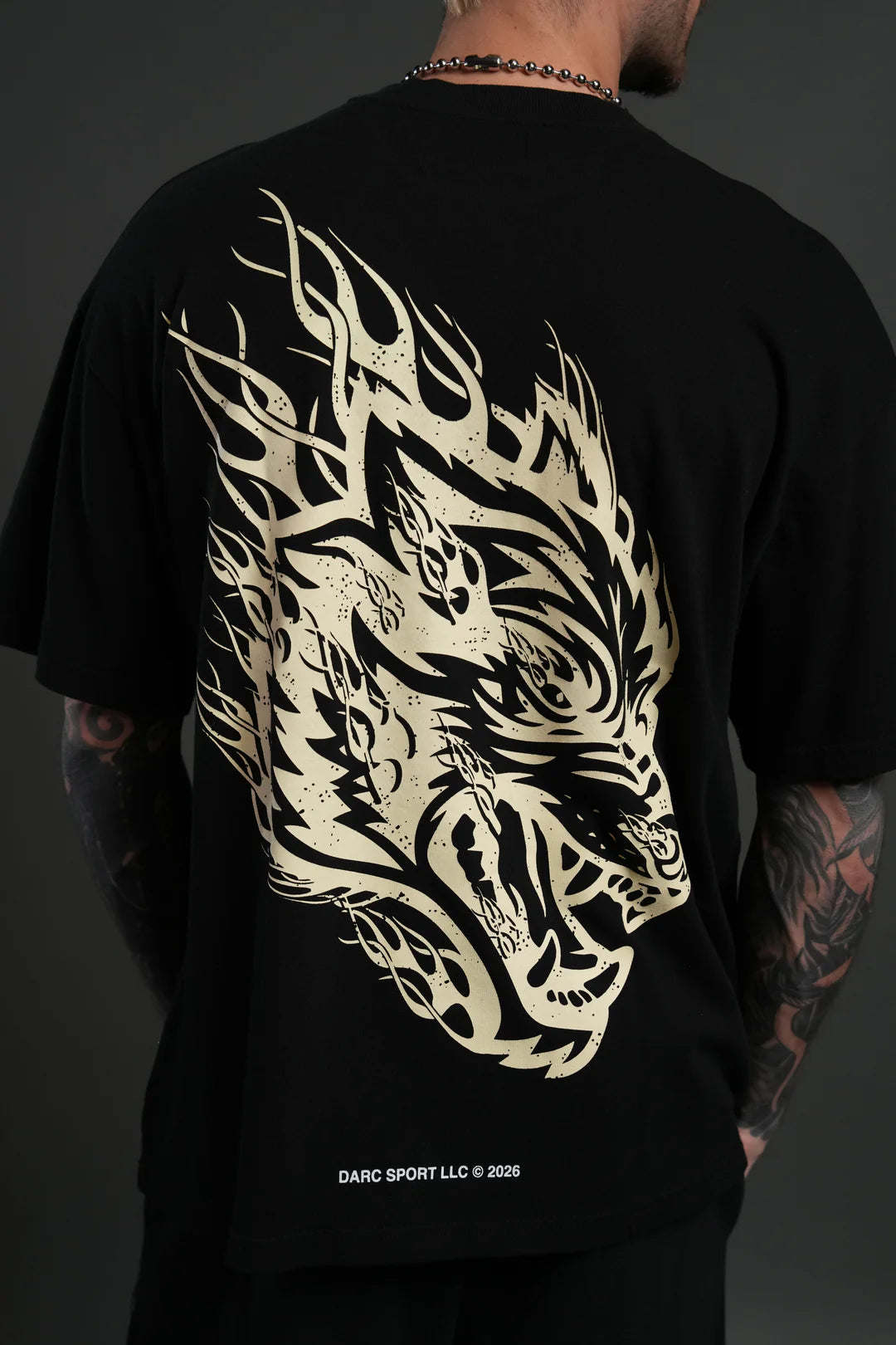 WOLVES INFERNO "PREMIUM" OVERSIZED TEE IN BLACK