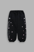 BLOSSOM MANTRA UNISEX LOUNGER SWEAT PANTS IN BLACK