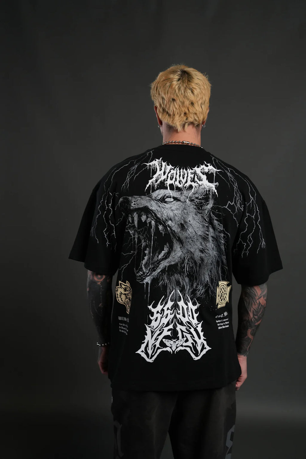 FENRIR STORM "PREMIUM" OVERSIZED TEE IN BLACK