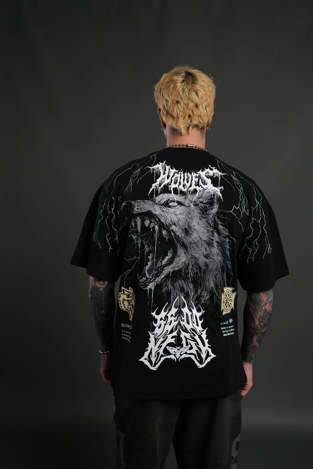 FENRIR STORM "PREMIUM" OVERSIZED TEE IN BLACK