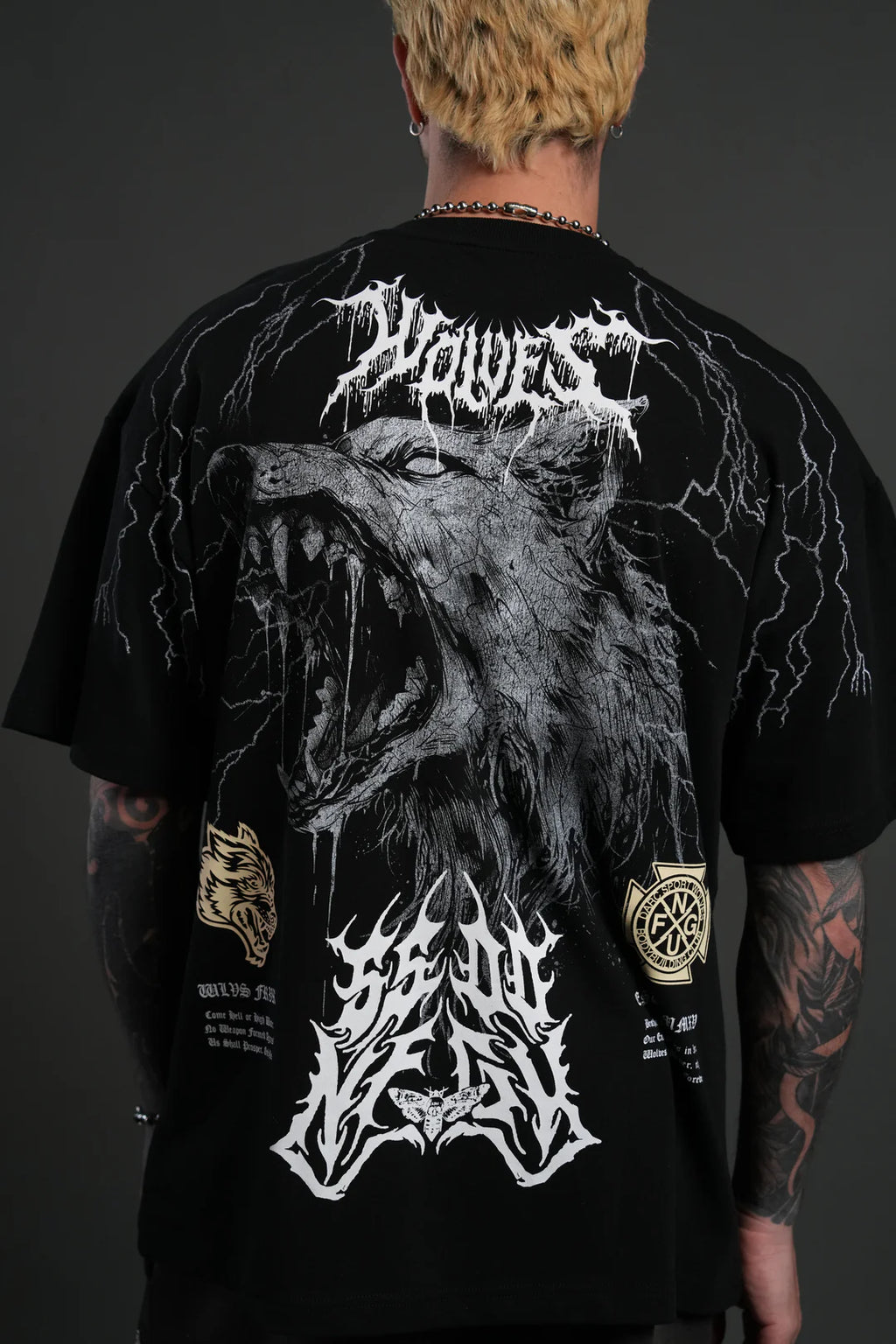 FENRIR STORM "PREMIUM" OVERSIZED TEE IN BLACK