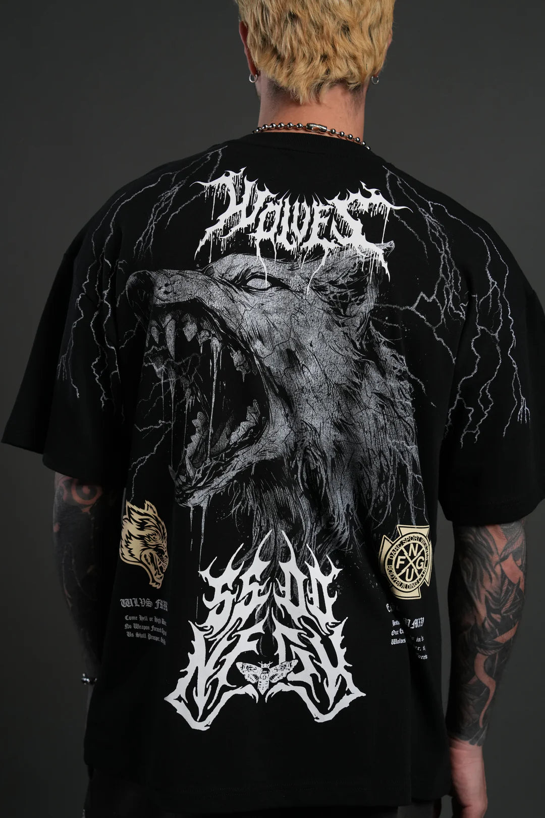 FENRIR STORM "PREMIUM" OVERSIZED TEE IN BLACK