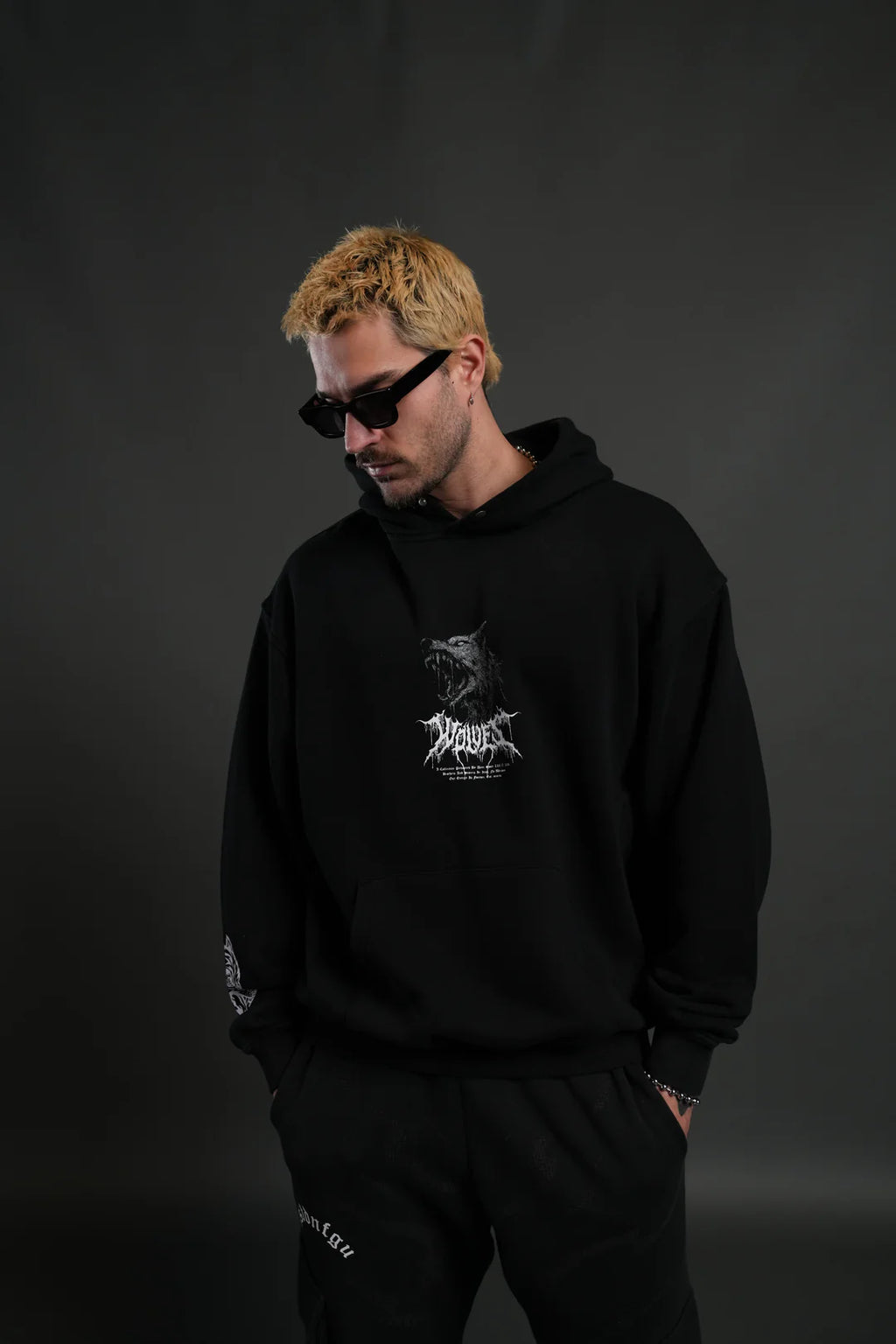 FENRIR STORM "PIERCE" HOODIE IN BLACK DRIFT WASH