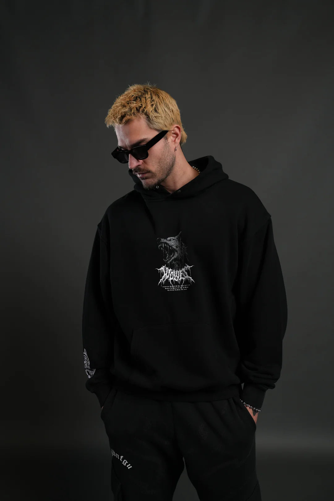 FENRIR STORM "PIERCE" HOODIE IN BLACK DRIFT WASH