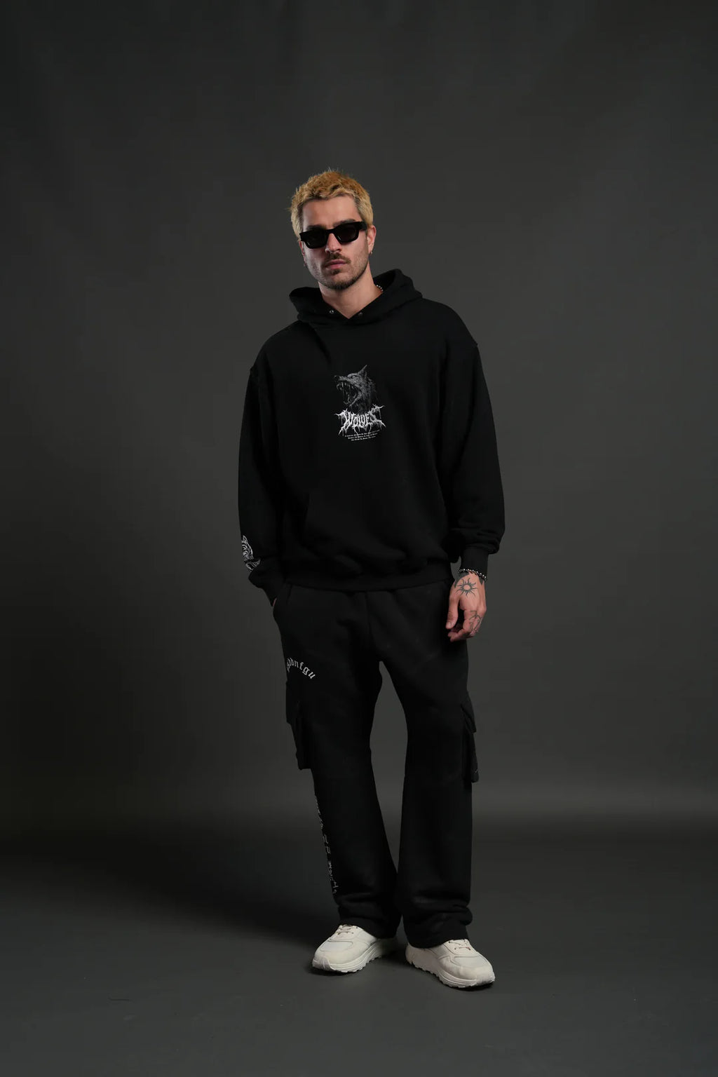FENRIR STORM "PIERCE" HOODIE IN BLACK DRIFT WASH