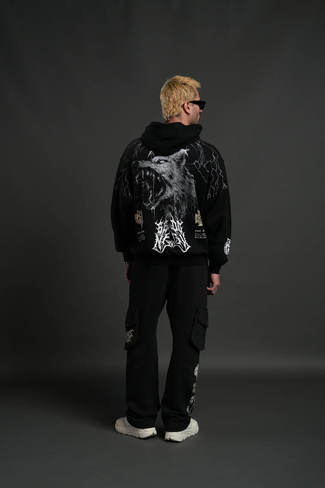 FENRIR STORM "PIERCE" HOODIE IN BLACK DRIFT WASH