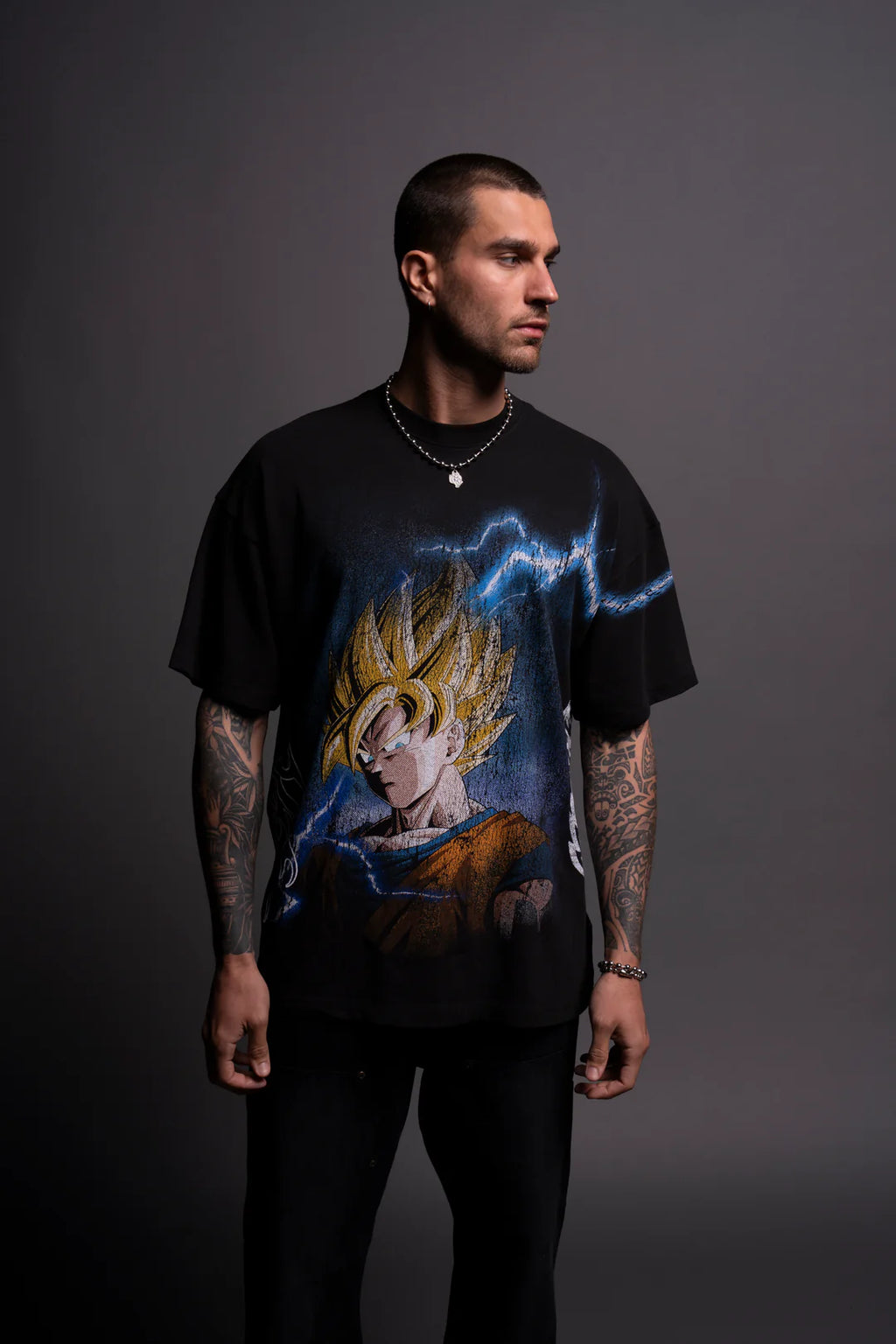 GOKU ENERGY "PREMIUM" OVERSIZED TEE IN BLACK