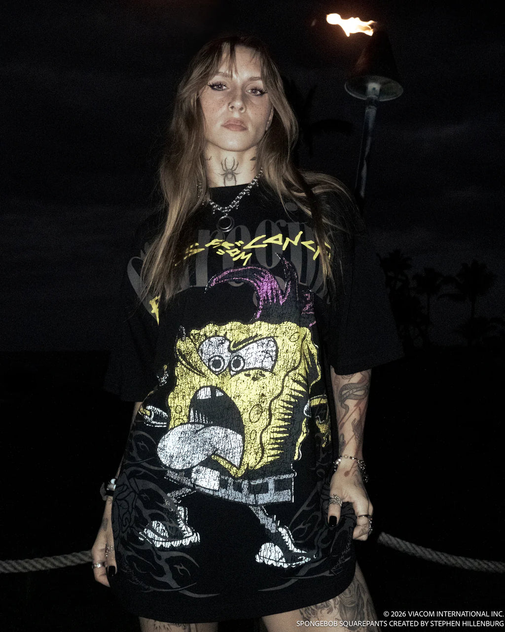PUNKBOB AMERICAN CLASSIC OVERSIZED TEE IN BLACK