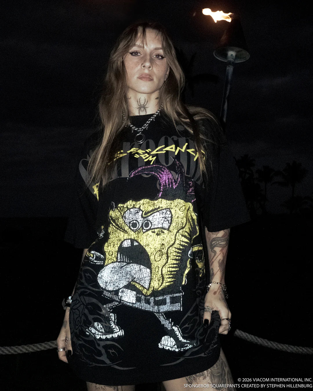 PUNKBOB AMERICAN CLASSIC OVERSIZED TEE IN BLACK