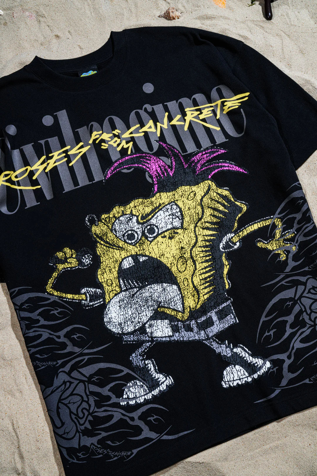 PUNKBOB AMERICAN CLASSIC OVERSIZED TEE IN BLACK