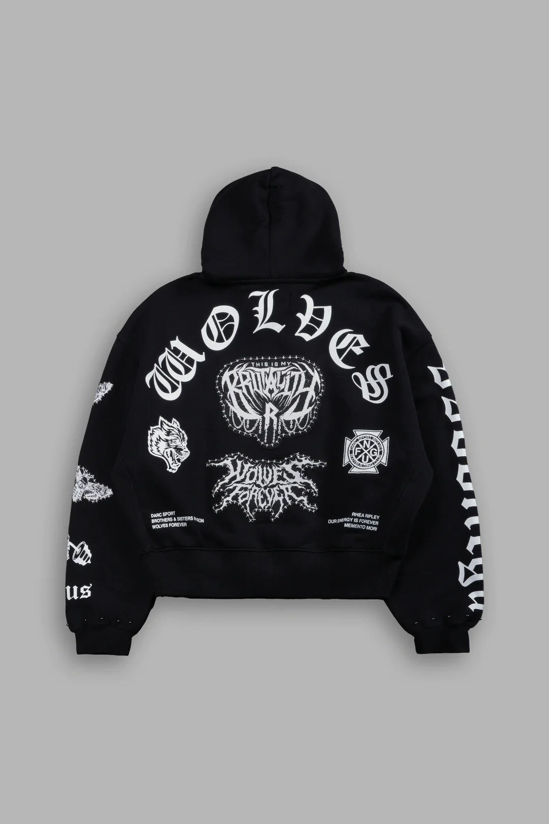 GIVE IT YOUR ALL "SAGE" CROPPED ZIP HOODIE IN BLACK