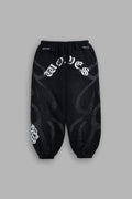 CHOPPER INFERNO LOUNGER SWEAT PANTS IN BLACK SUN FADE