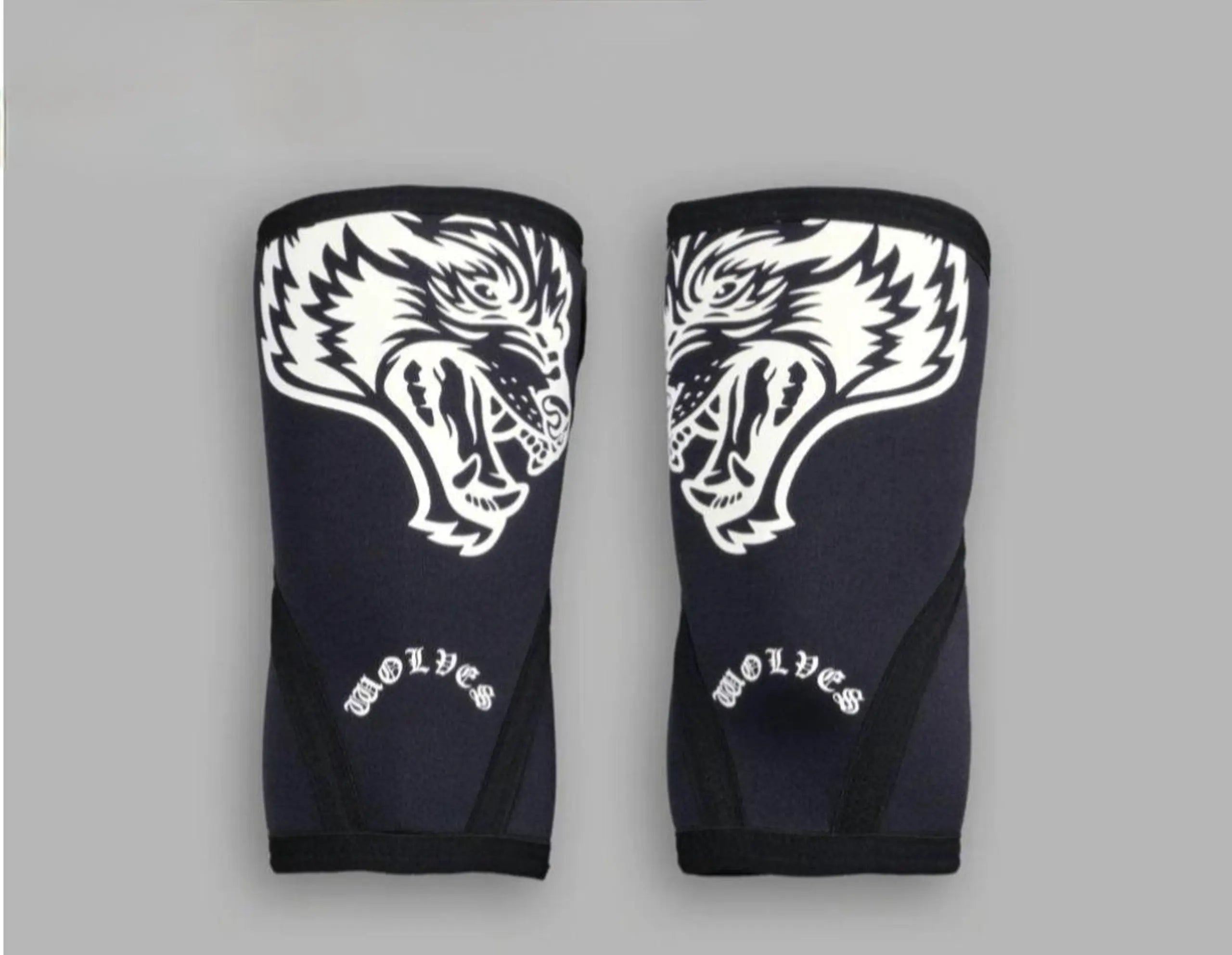 Wolf Head Elbow Sleeves Black