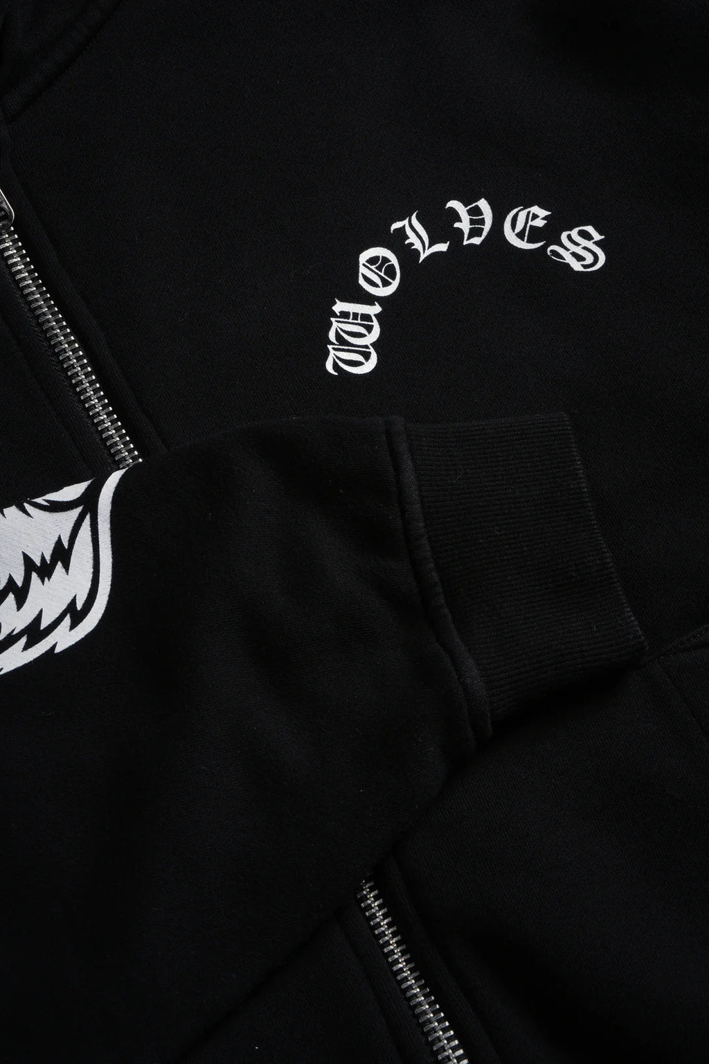 WOLF CHOPPER VEX DOUBLE ZIP HOODIE IN BLACK