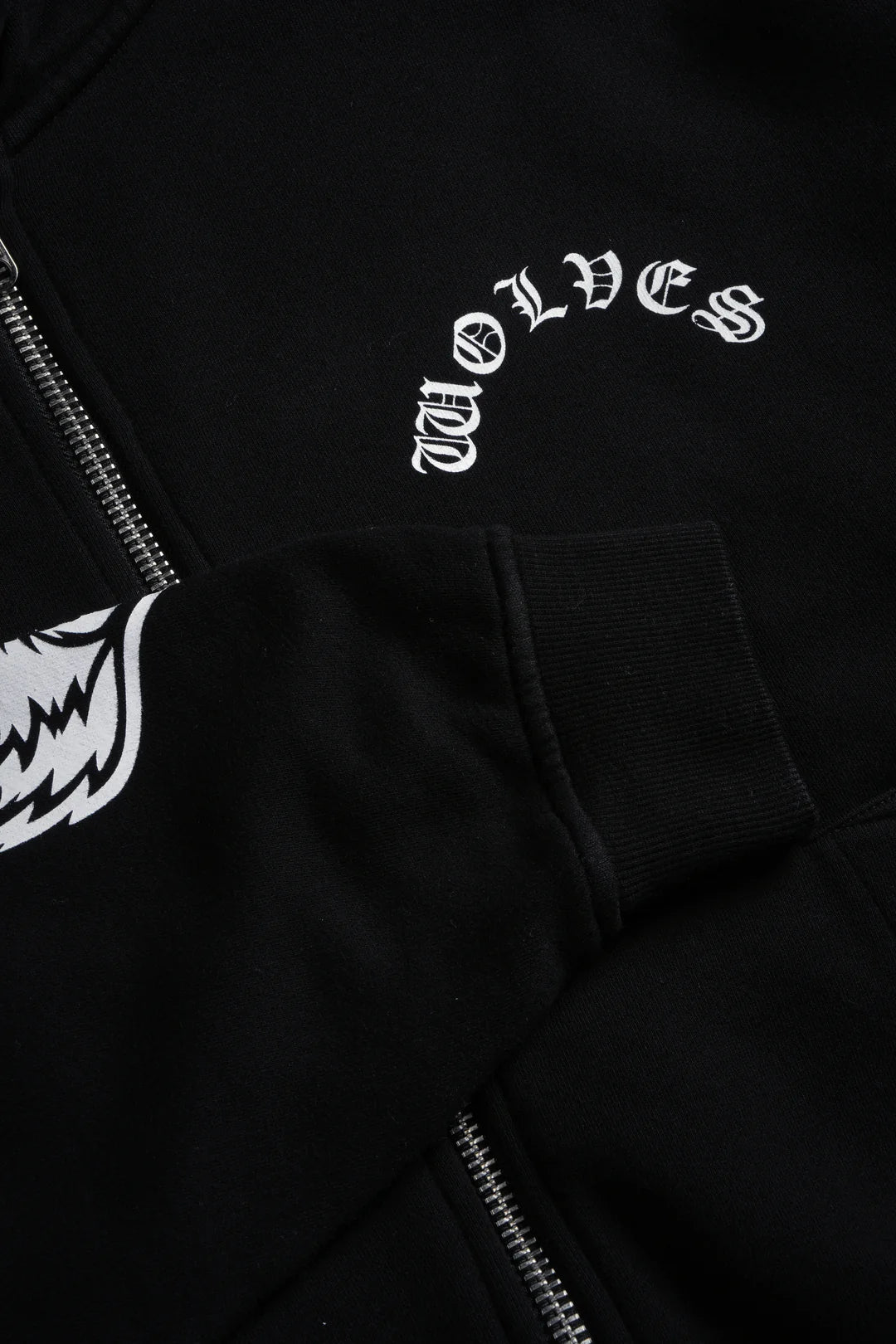 WOLF CHOPPER VEX DOUBLE ZIP HOODIE IN BLACK