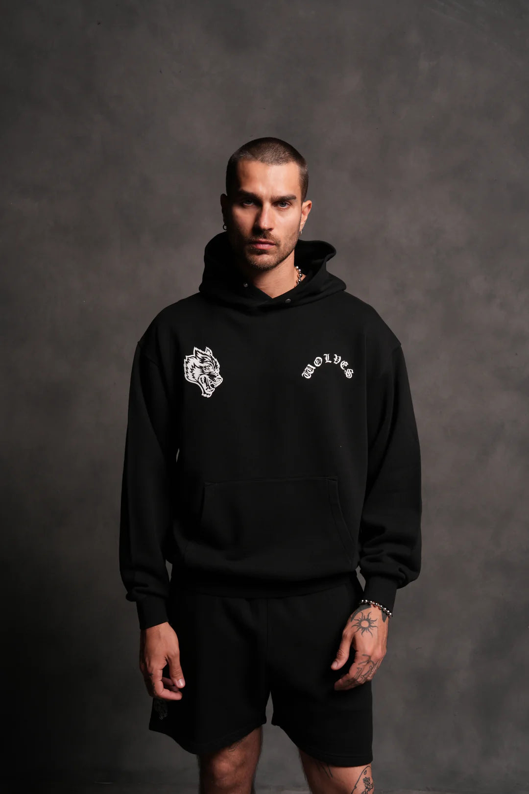 WOLF CHOPPER FRVR "PIERCE" HOODIE IN BLACK