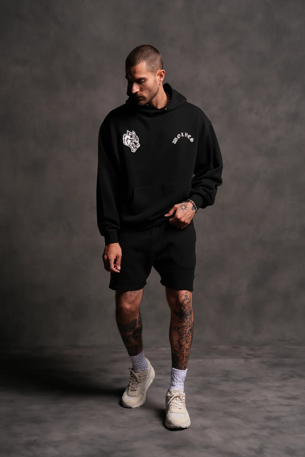 WOLF CHOPPER FRVR "PIERCE" HOODIE IN BLACK