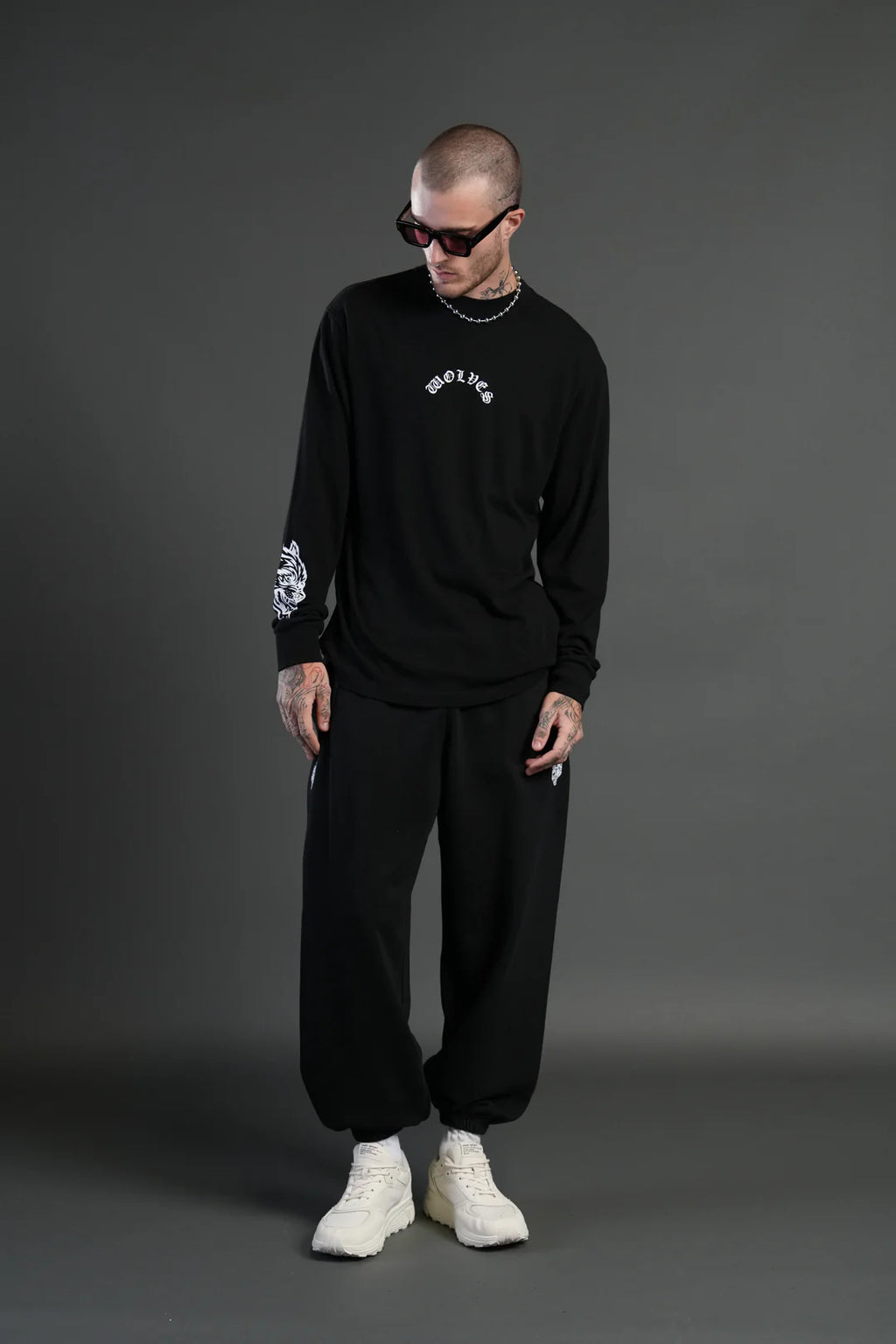 DUAL LOUNGER UNISEX SWEAT PANTS IN BLACK