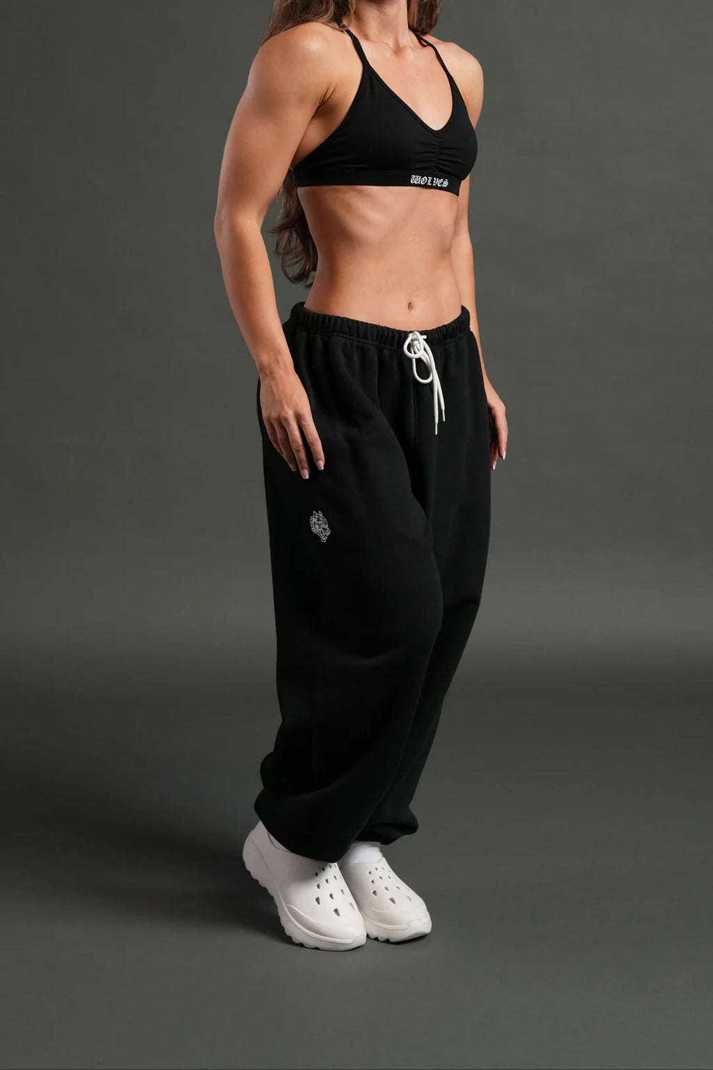 DUAL LOUNGER UNISEX SWEAT PANTS IN BLACK