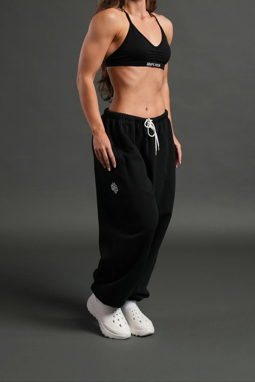 DUAL LOUNGER UNISEX SWEAT PANTS IN BLACK
