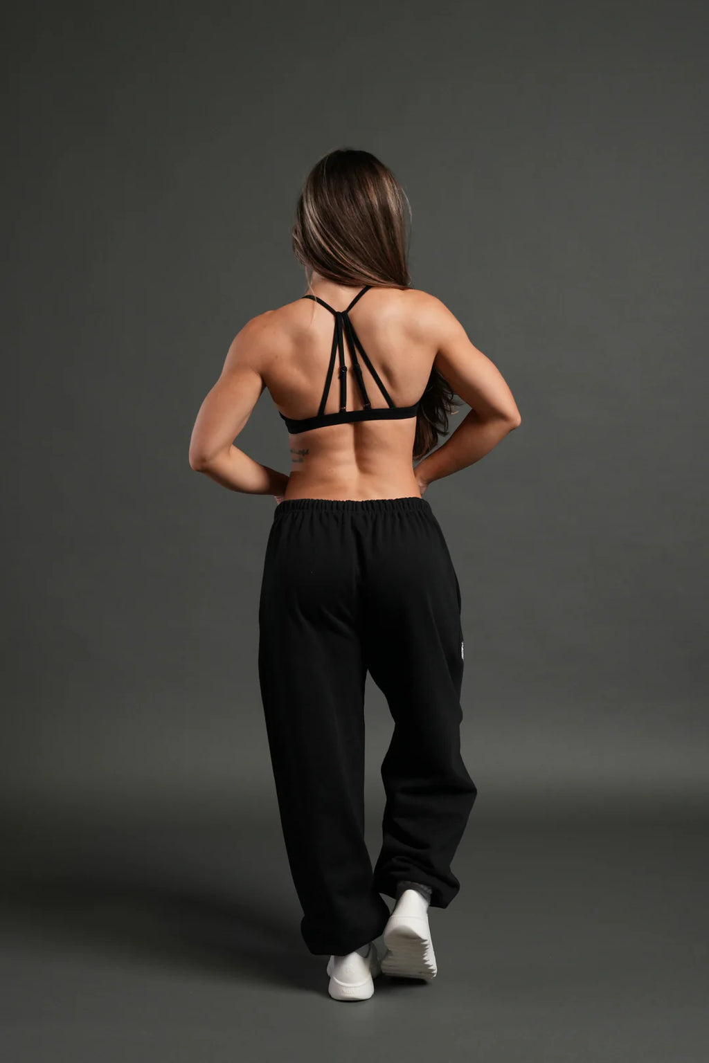 DUAL LOUNGER UNISEX SWEAT PANTS IN BLACK