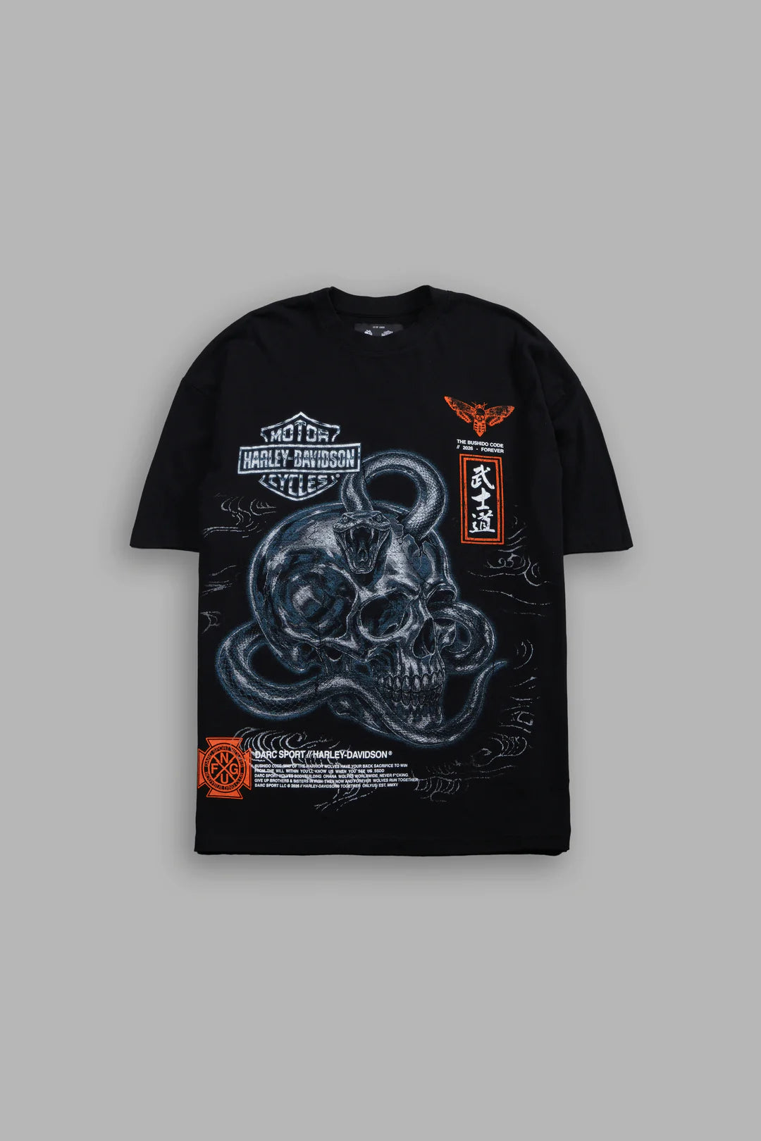SKULLS & STEEL PREMIUM TEE IN BLACK