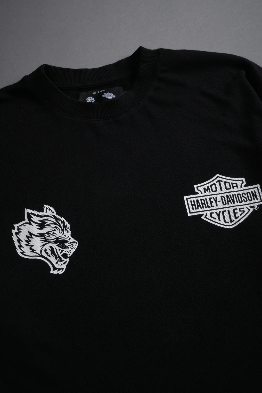HARLEY-DAVIDSON WOLVES "PREMIUM" OVERSIZED TEE IN BLACK