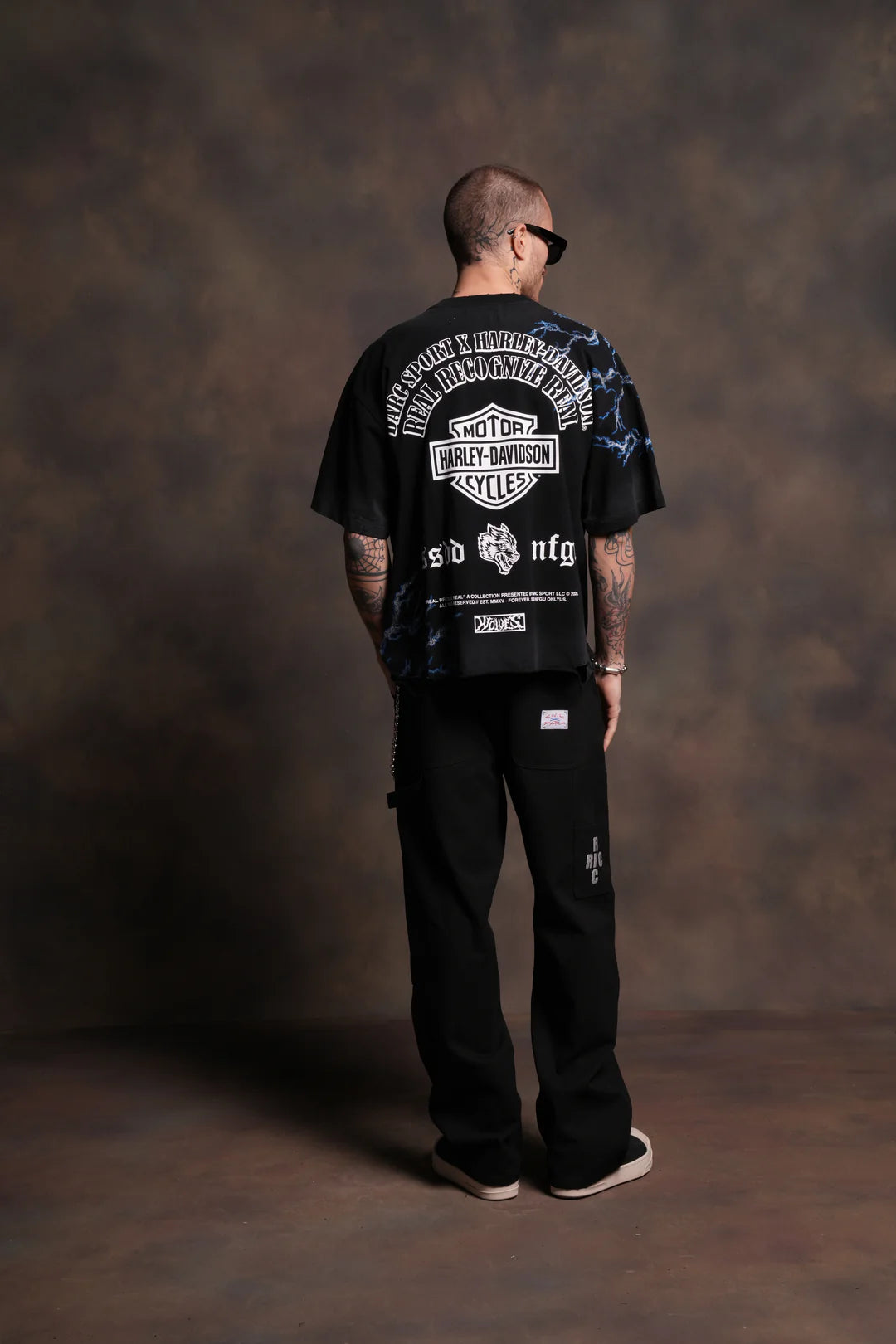 WE WERE NEVER THE SAME DISTRESSED GRUNGE TEE IN BLACK DRIFT WASH