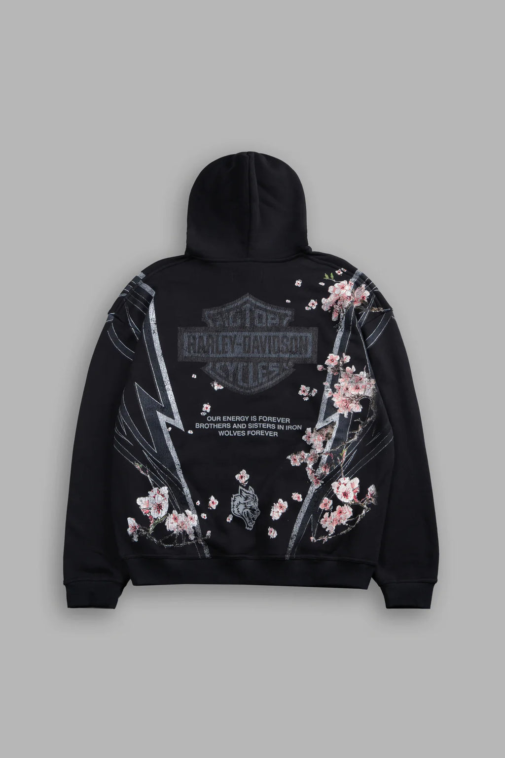 IRON SAKURA BISHOP HOODIE IN BLACK
