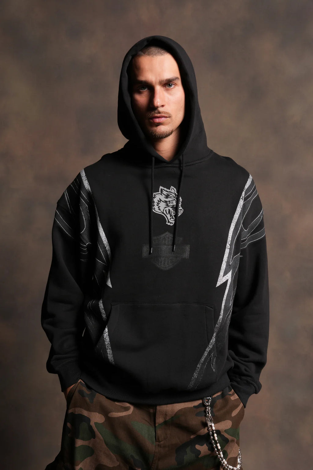 IRON SAKURA BISHOP HOODIE IN BLACK