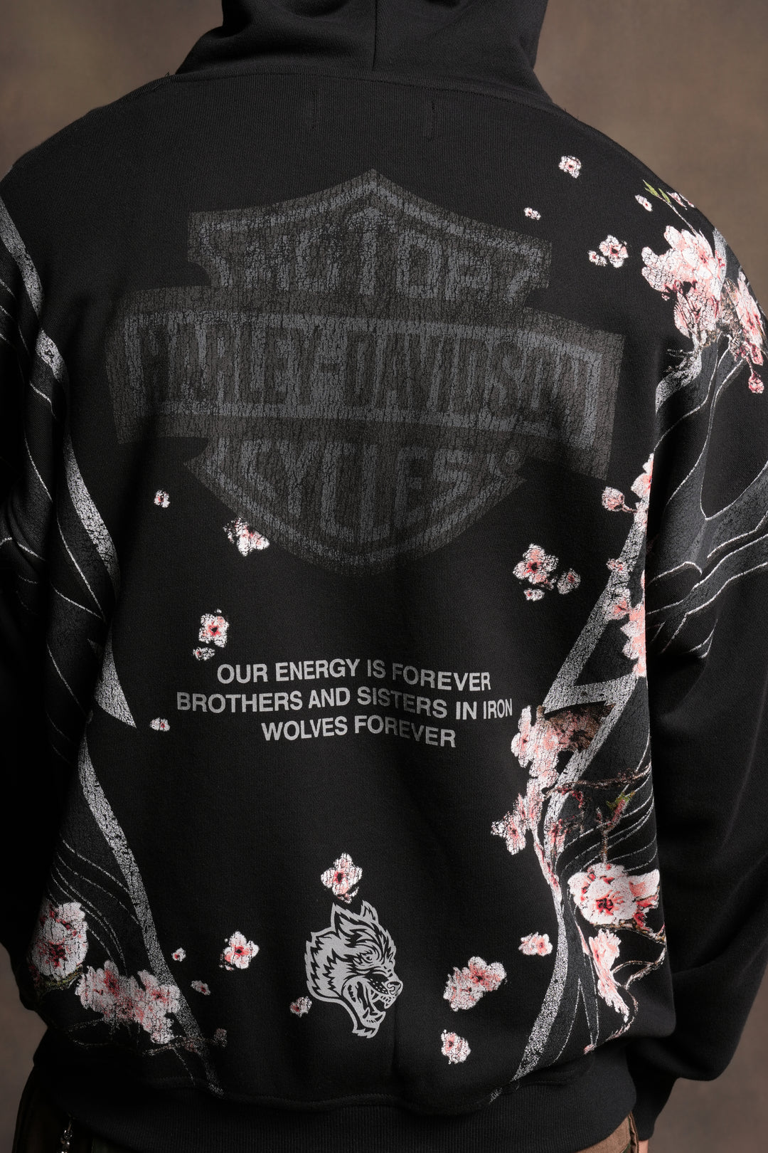 IRON SAKURA BISHOP HOODIE IN BLACK