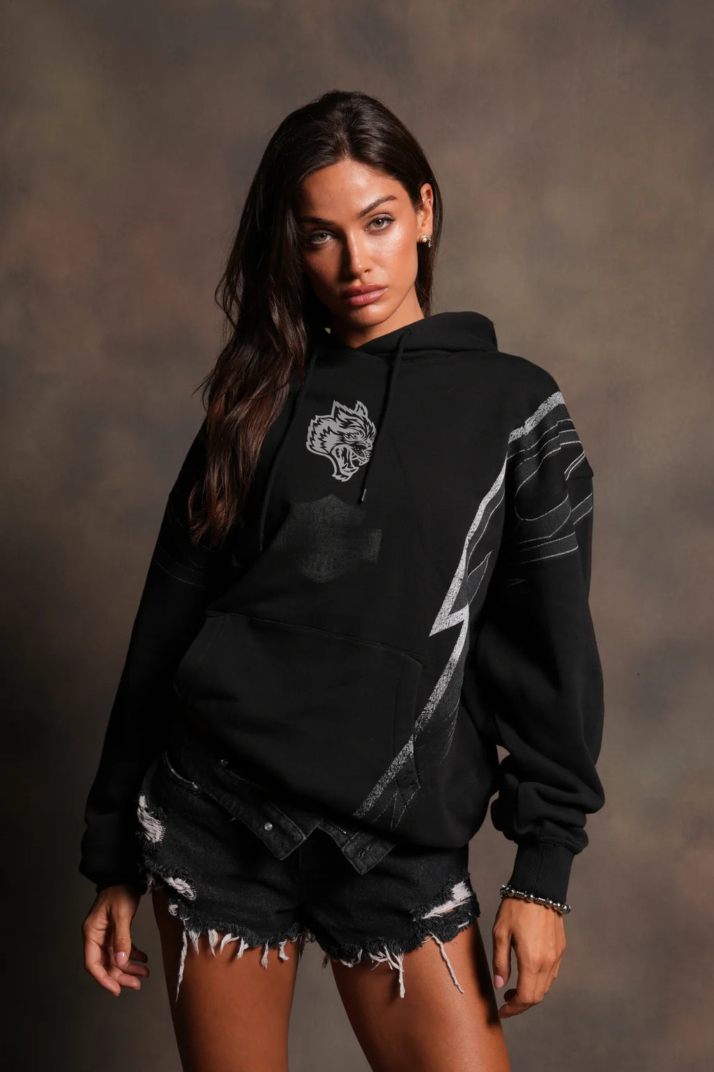 IRON SAKURA BISHOP HOODIE IN BLACK